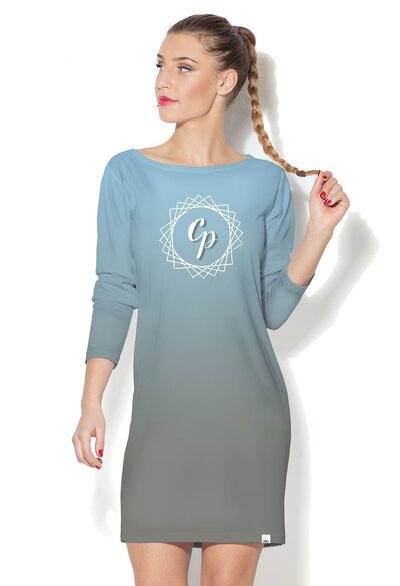 Sukienka mini w barwach jasno-ciemnych