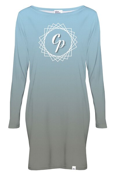 Sukienka mini w barwach jasno-ciemnych