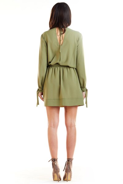 Sukienka mini w kolorze khaki w stylu boho