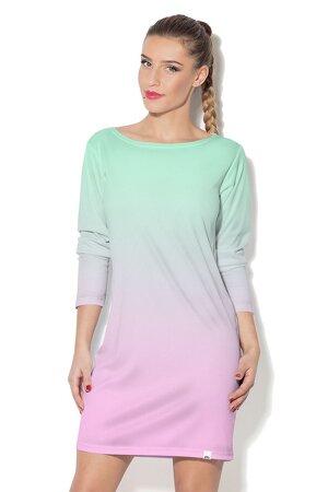 Seledynowo-różowa sukienka mini Seledynowo-różowa sukienka mini
