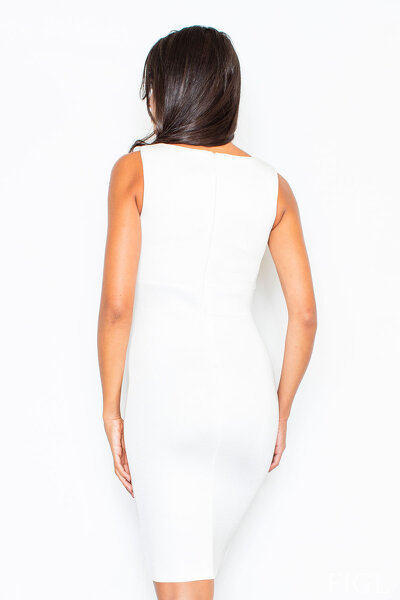 Dopasowana sukienka z pianki w kolorze ecru