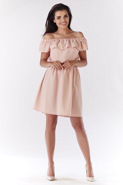 Sukienka mini w kolorze pudrowego różu