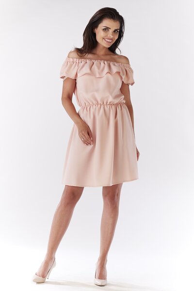 Sukienka mini w kolorze pudrowego różu