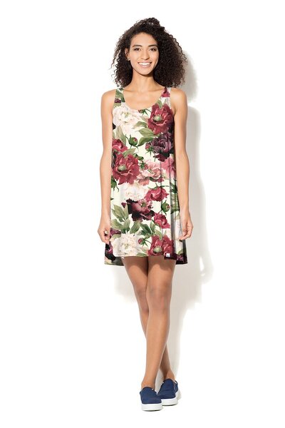 Luźna sukienka z kwiatowym wzorem