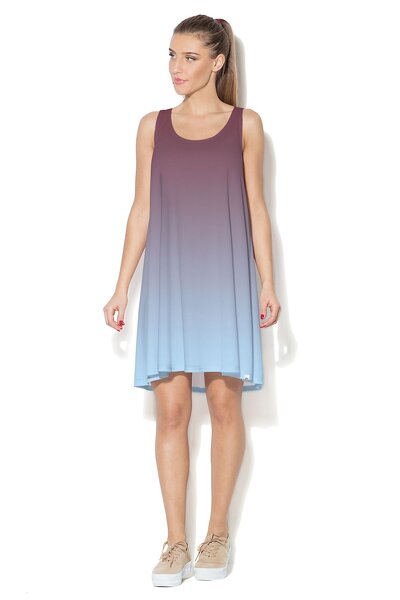 Sukienka na ramiączkach z różnymi kolorami