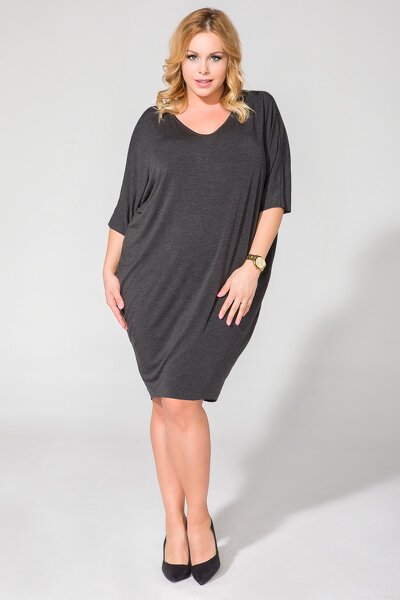 Ciemnoszara sukienka size plus