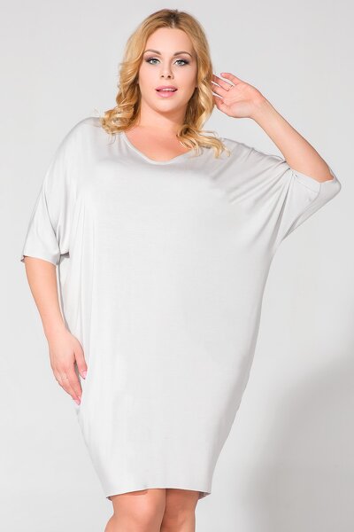 Jasnoszara sukienka size plus