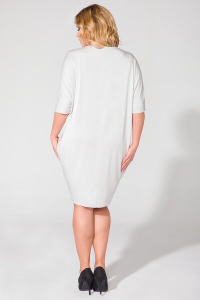 Jasnoszara sukienka size plus