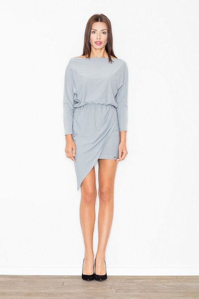 Asymetryczna sukienka mini w szarym kolorze