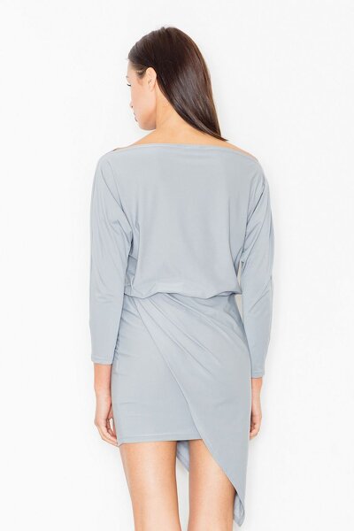 Asymetryczna sukienka mini w szarym kolorze