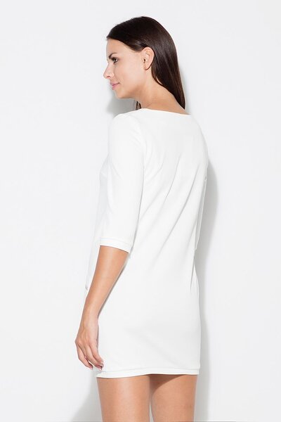 Sukienka mini z zamkami w kolorze ecru