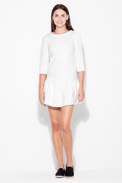 Sukienka z falbaną w kolorze ecru