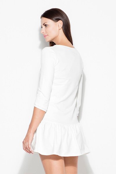 Sukienka z falbaną w kolorze ecru