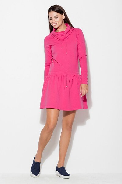 Sukienka z golfem w kolorze fuksji