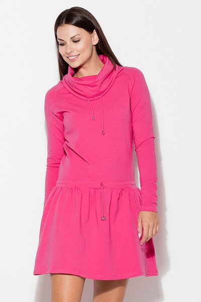 Sukienka z golfem w kolorze fuksji