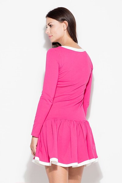 Sukienka z falbaną w kolorze fuksji