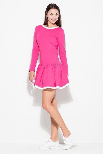 Sukienka z falbaną w kolorze fuksji