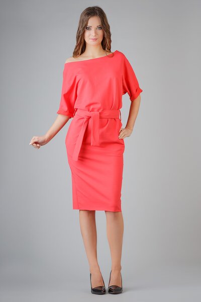 Sukienka z luźną górą w kolorze koral