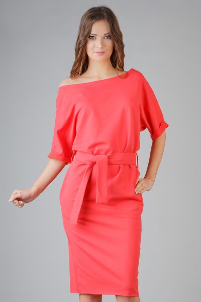 Sukienka z luźną górą w kolorze koral