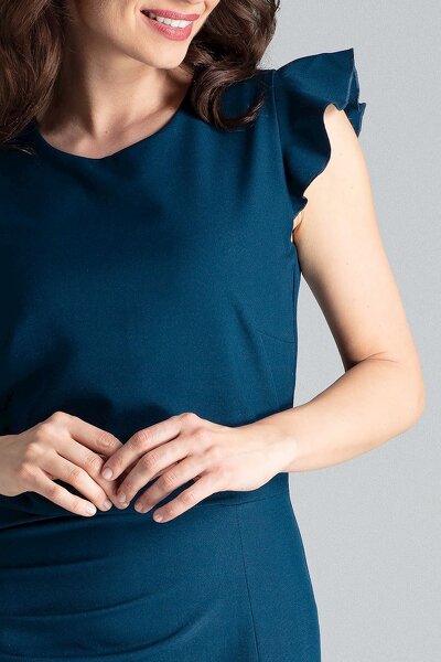 Morski Sukienka z falbanami przy rękawach