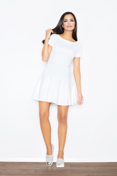 Rozkloszowana sukienka w kolorze ecru