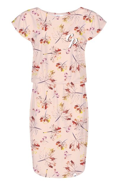 Wzorzysta sukienka do kolan