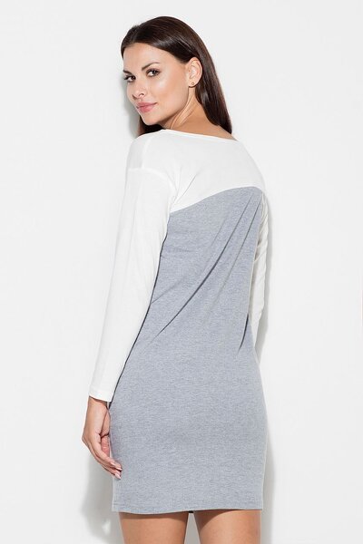 Bawełniana sukienka z kieszeniami w szarym kolorze