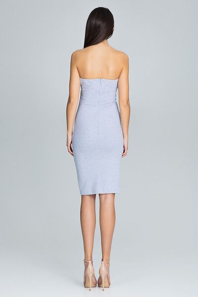 Sukienka z przeszyciami w kolorze szarym