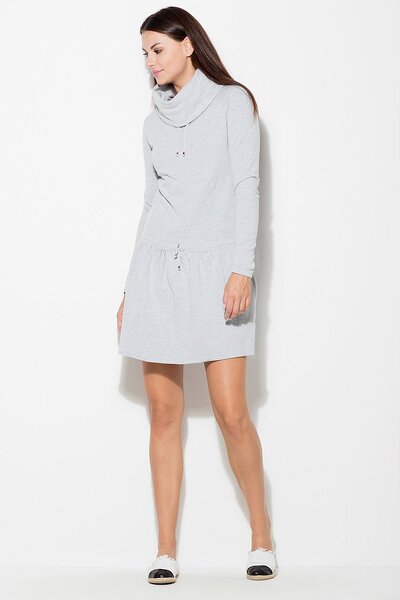 Sukienka z golfem w kolorze szarym