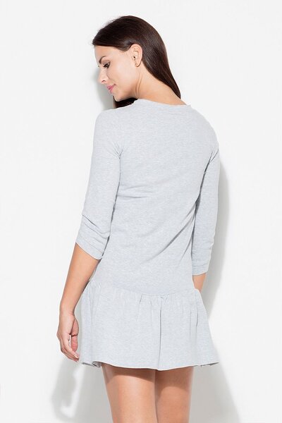 Sukienka z falbaną w szarym kolorze