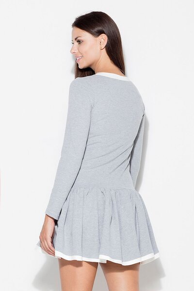 Sukienka z falbaną w szarym kolorze