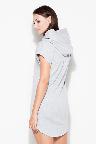 Sukienka zaokrąglonym dołem w szarym kolorze