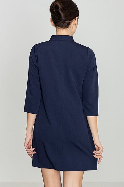 Granatowa sukienka mini z szarfą