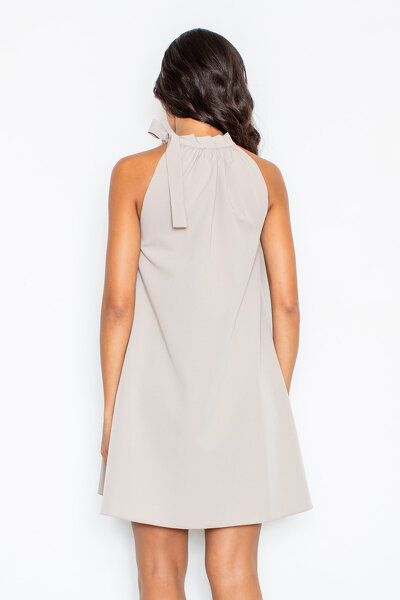 Szara sukienka z kokardą