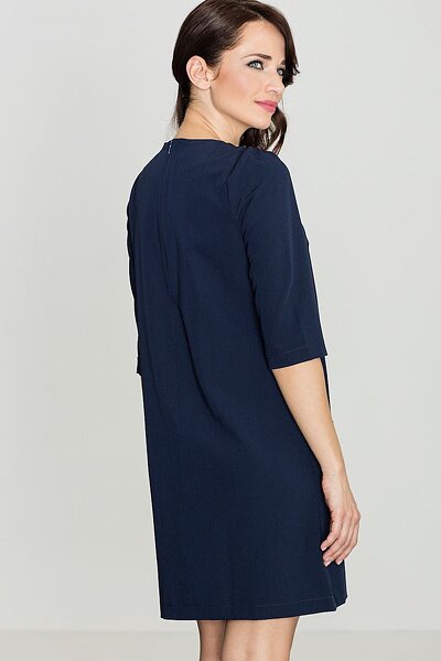 Sukienka mini z rękawem 3/4 w granatowym kolorze