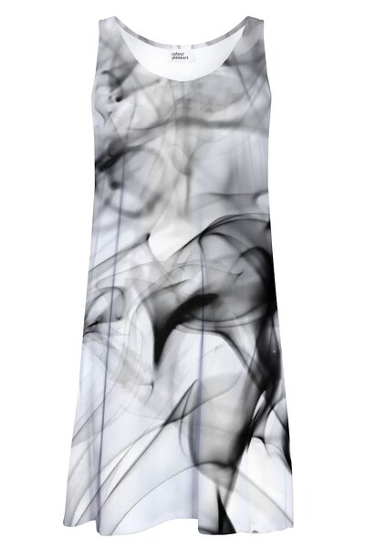 Letnia sukienka na ramiączkach z czarnymi wstawkami