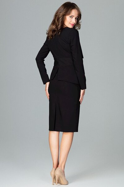 Czarna wieczorowa sukienka z długim rękawem