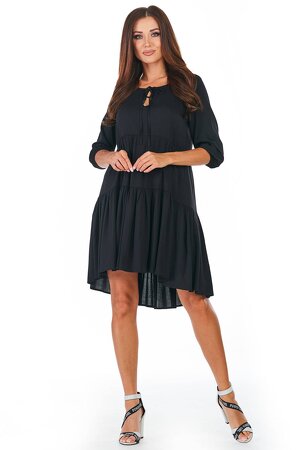 Wiskozowa czarna sukienka o fasonie oversize Wiskozowa czarna sukienka o fasonie oversize