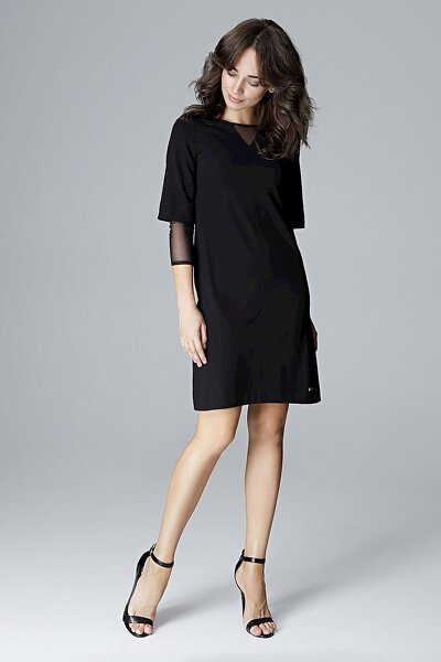 Koktajlowa sukienka z podwójnym rękawem