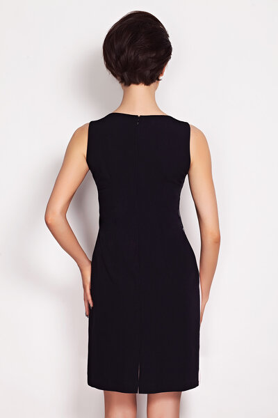 Czarno różowa sukienka na ramiączkach