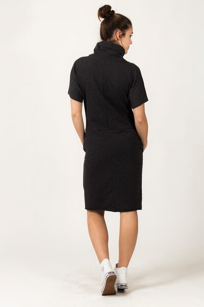 Ciemnoszara sportowa sukienka z kominem