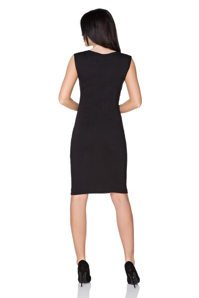 Sukienka wyszczuplająca z czarną wstawką w pasie