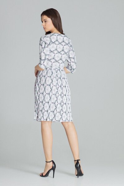 Wzorzysta plisowana sukienka midi