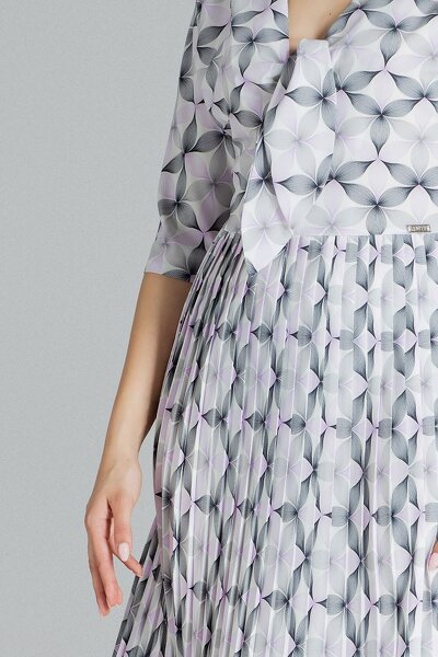 Wzorzysta plisowana sukienka midi