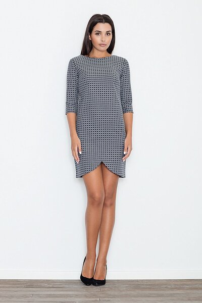 Żakardowa sukienka zapinana na ozdobny zamek