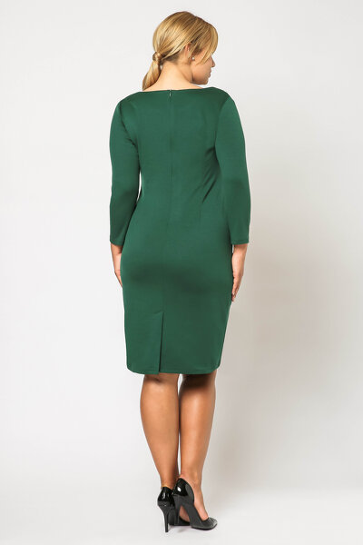 Zielona ołówkowa sukienka z długim rękawem