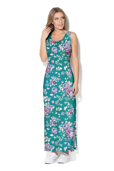 Zielona sukienka w kwiaty