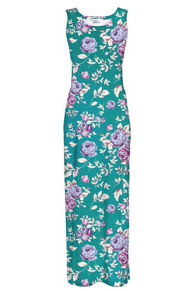 Zielona sukienka w kwiaty