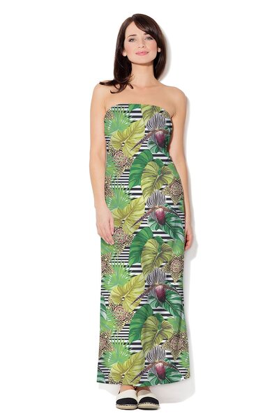 Sukienka maxi w egzotyczne wzory