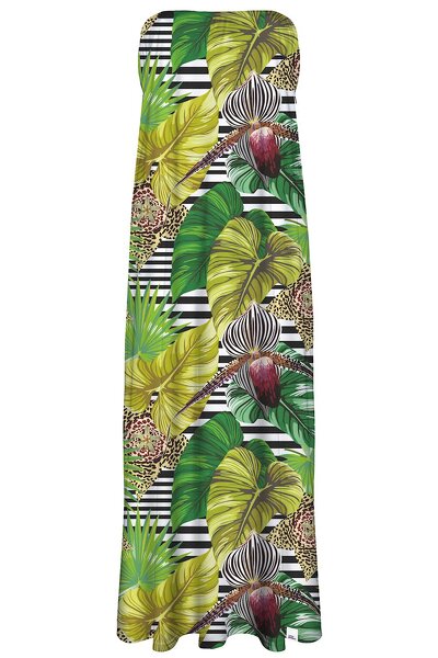 Sukienka maxi w egzotyczne wzory